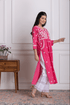 Fizaa Chikankari Kurti for Women With Pocket - Pink